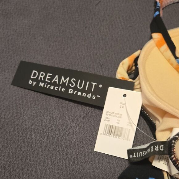 Black and Orange Bustier Swim Camisole - Picture 5 of 5